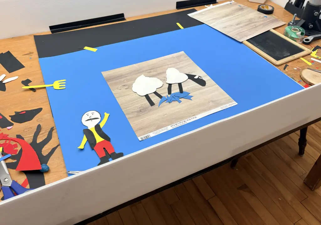 Le loup de Lafontaine en animation carton!